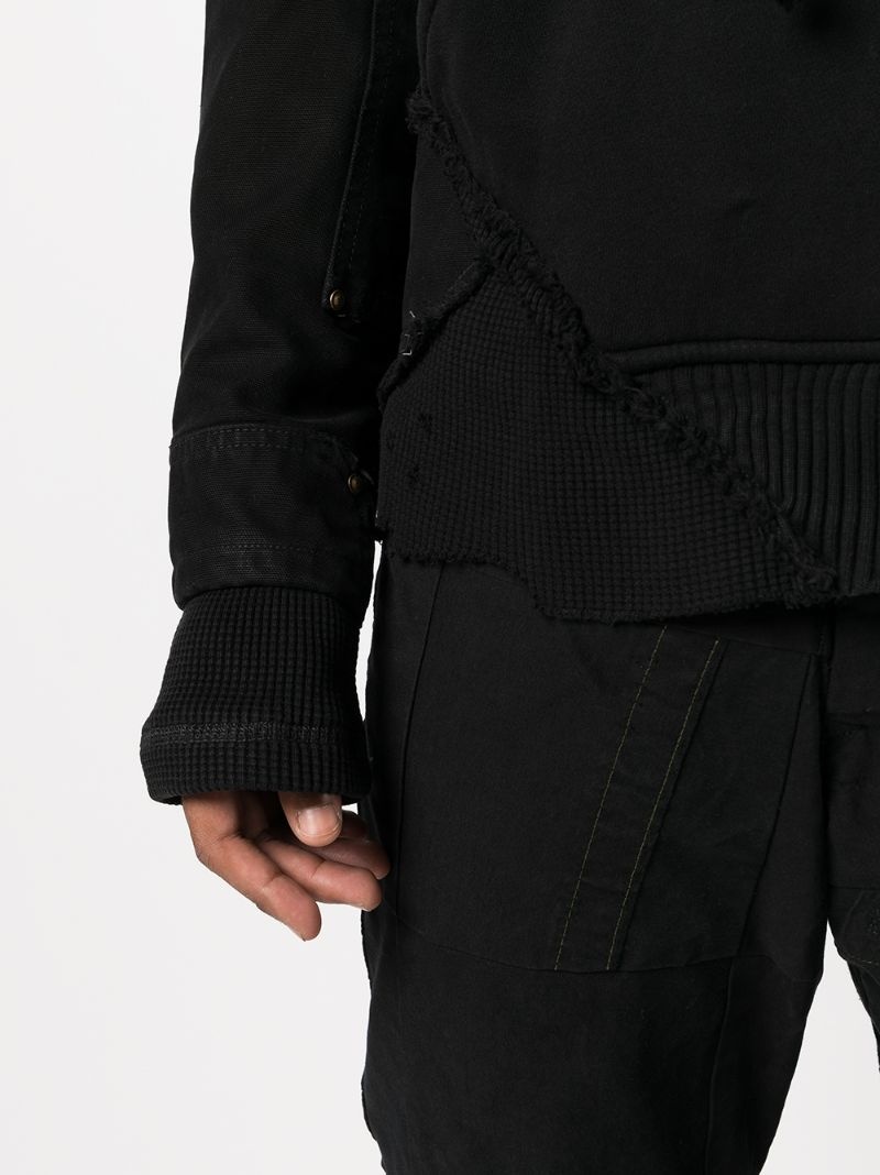 patchwork cotton hoodie - 5
