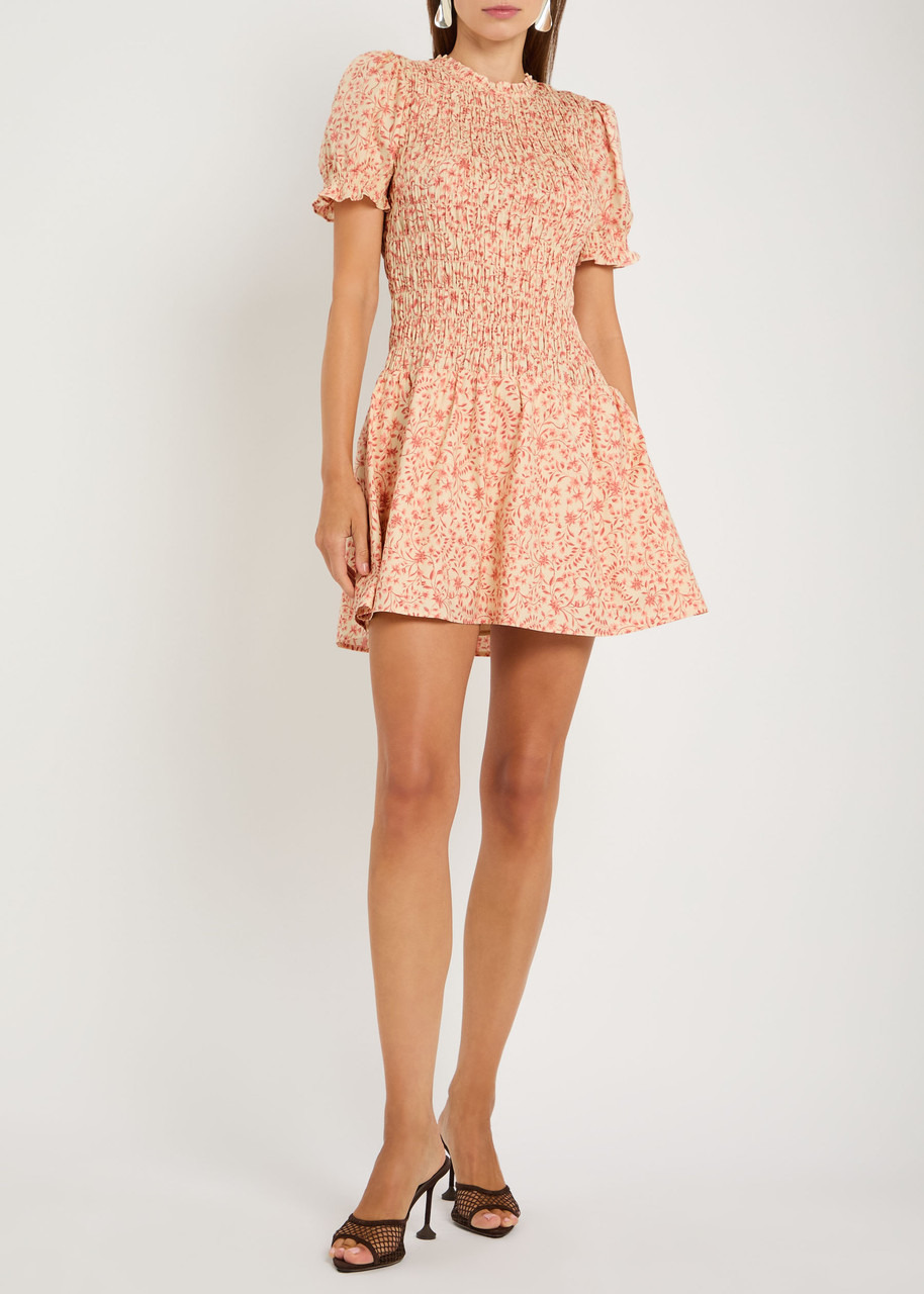 Reformation Leannah Floral Print Stretch-cotton Mini Dress - 4