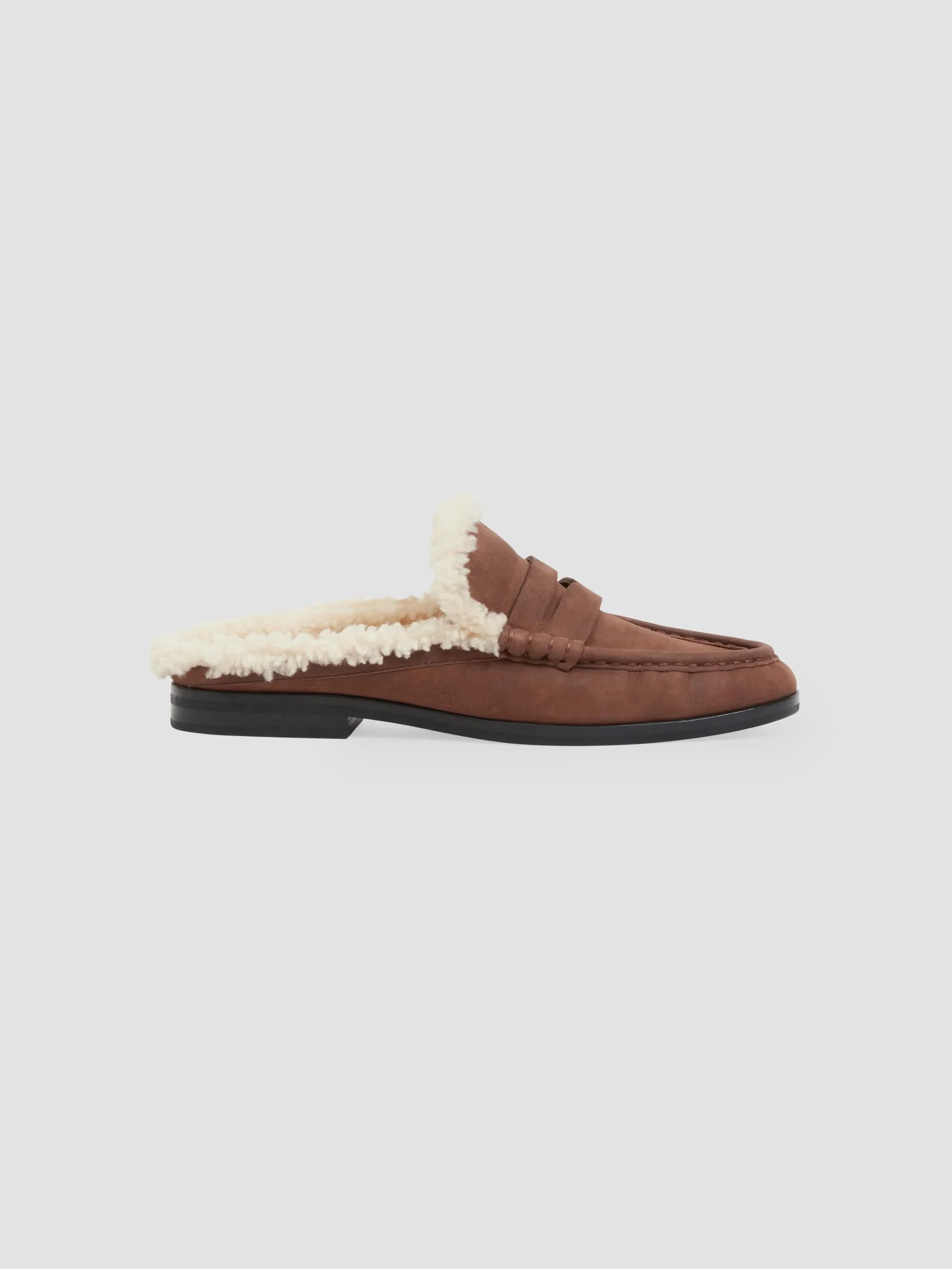 Women's Dean Shearling-Lined Loafer Mules - Cacao Ecru - 1