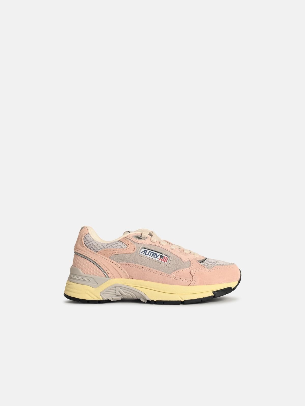 'HYPERWAY LOW' 'POWDER' MESH AND SUEDE SNEAKERS AND SILVER - 1