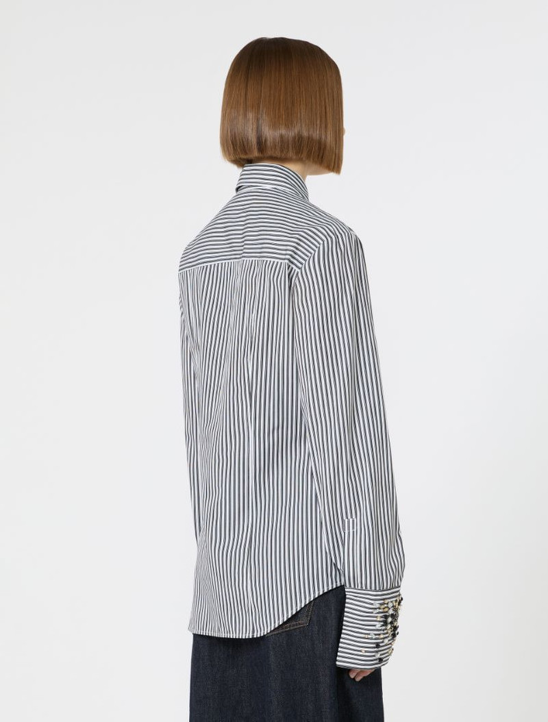 Jewel-embroidered poplin shirt - black 4