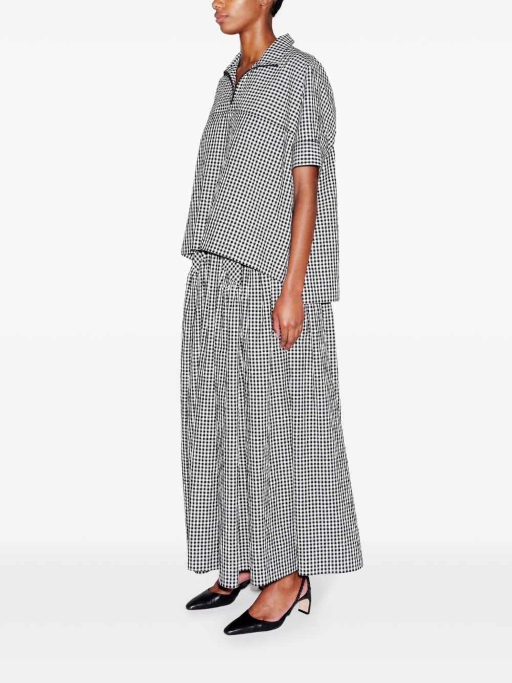 gingham quarter-zip shirt - 3