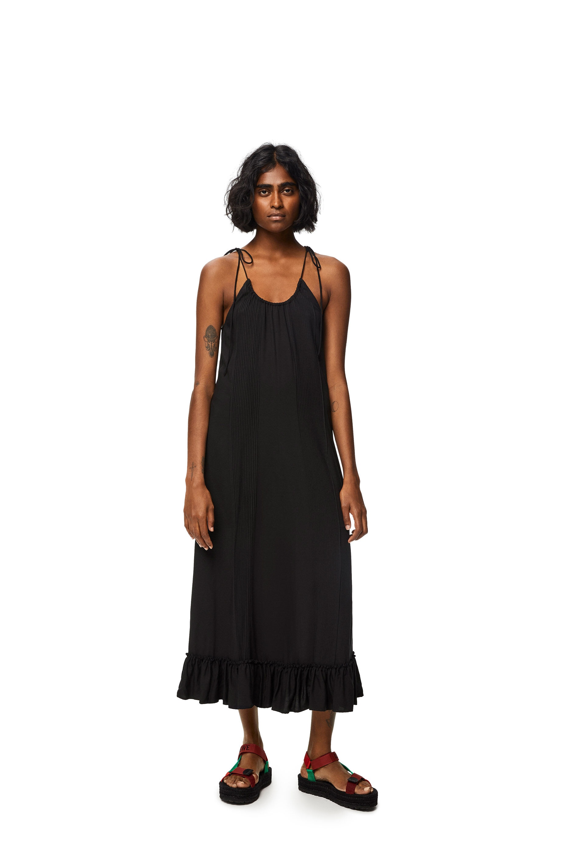 Ruffle dress in viscose - 3