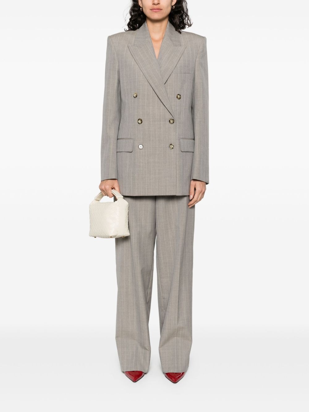 pinstripe-pattern blazer - 2