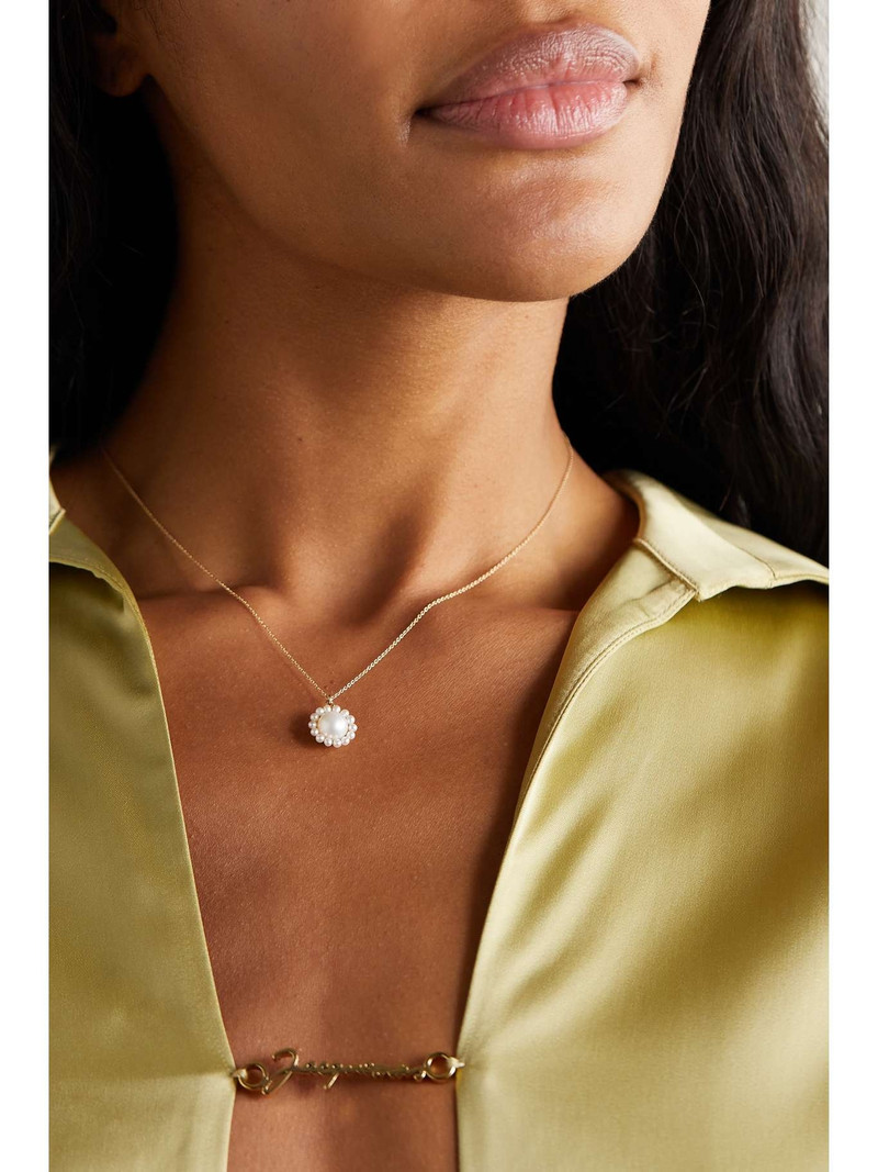 SOPHIE BILLE BRAHE Jeanne Simple 14-karat recycled gold pearl necklace outlook
