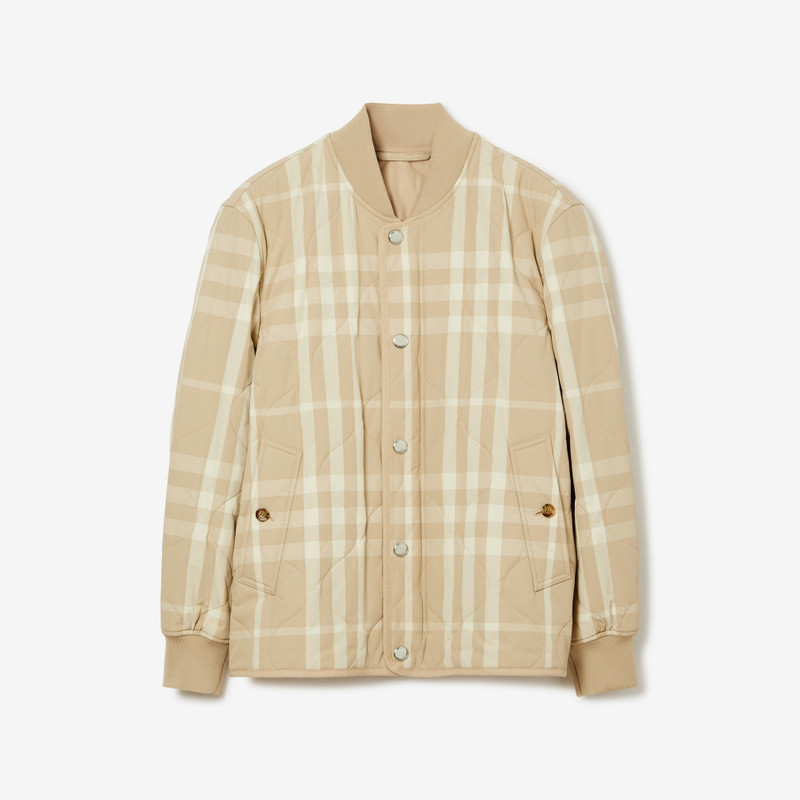 Check Quilted Nylon Bomber Jacket 1
