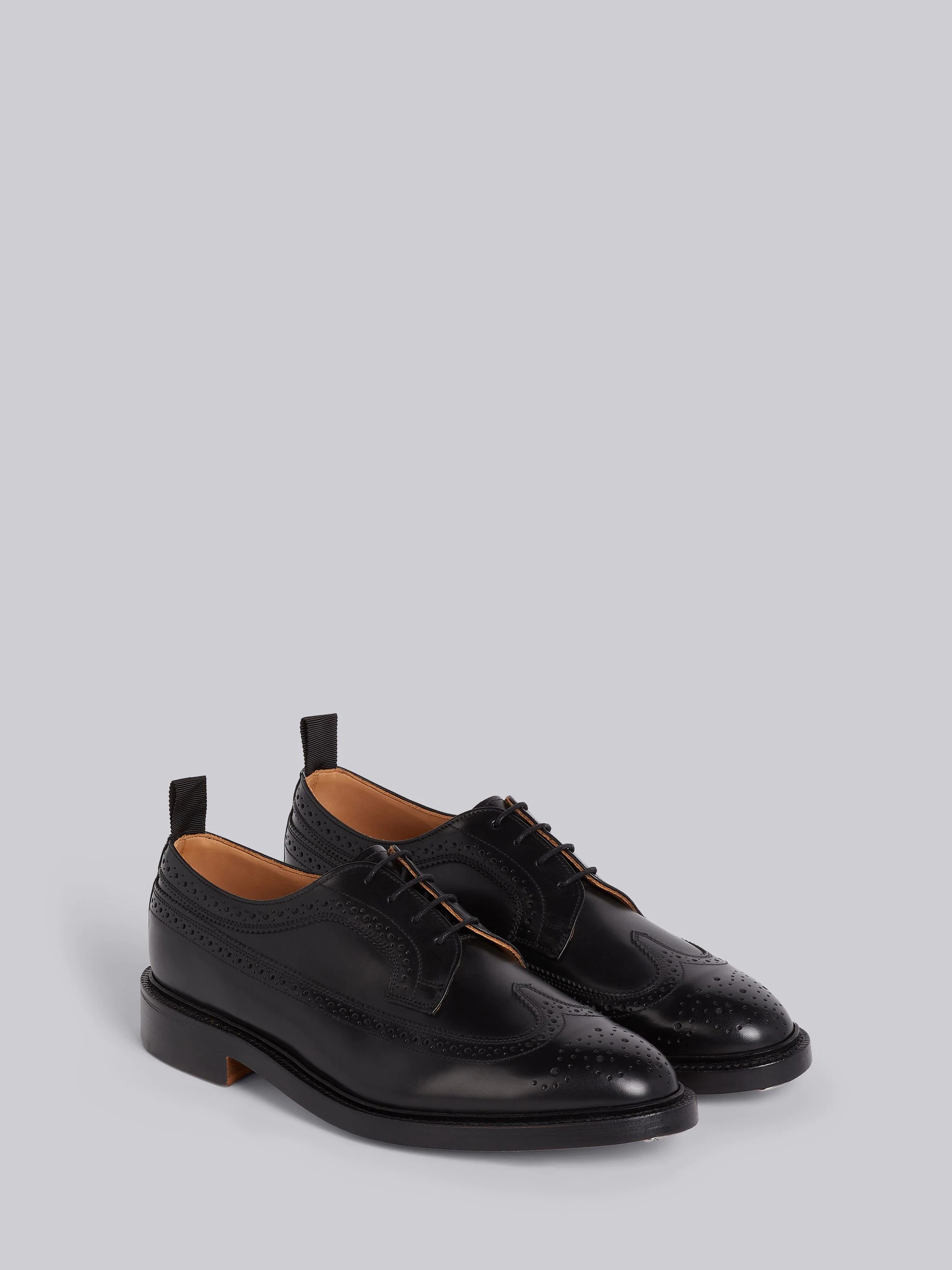 Black Shiny Calfskin Leather Sole Longwing Brogue - 2