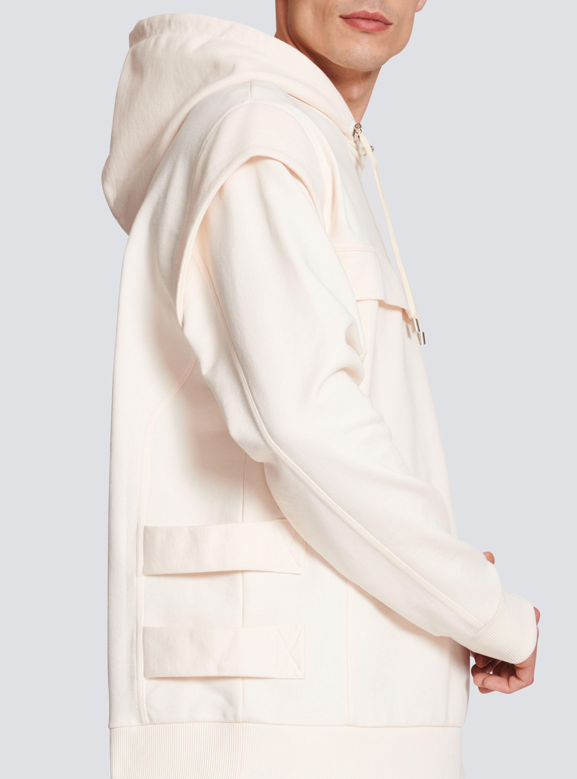 Cotton printed Balmain logo hoodie - 7
