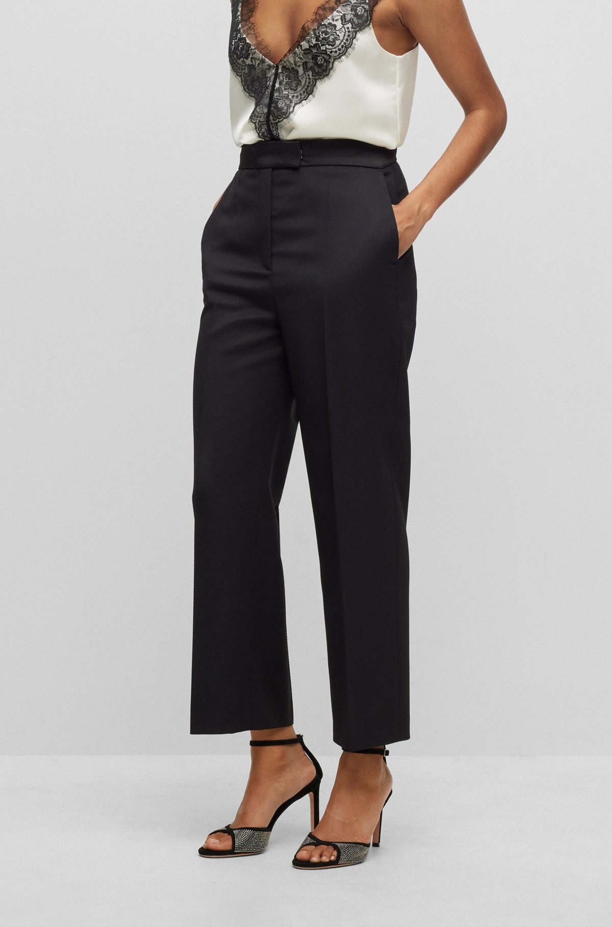 REGULAR-FIT TUXEDO PANTS IN WOOL-BLEND TWILL - 2