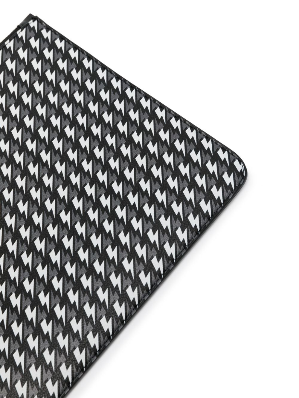 Thunderbolt-pattern leather clutch bag - 3