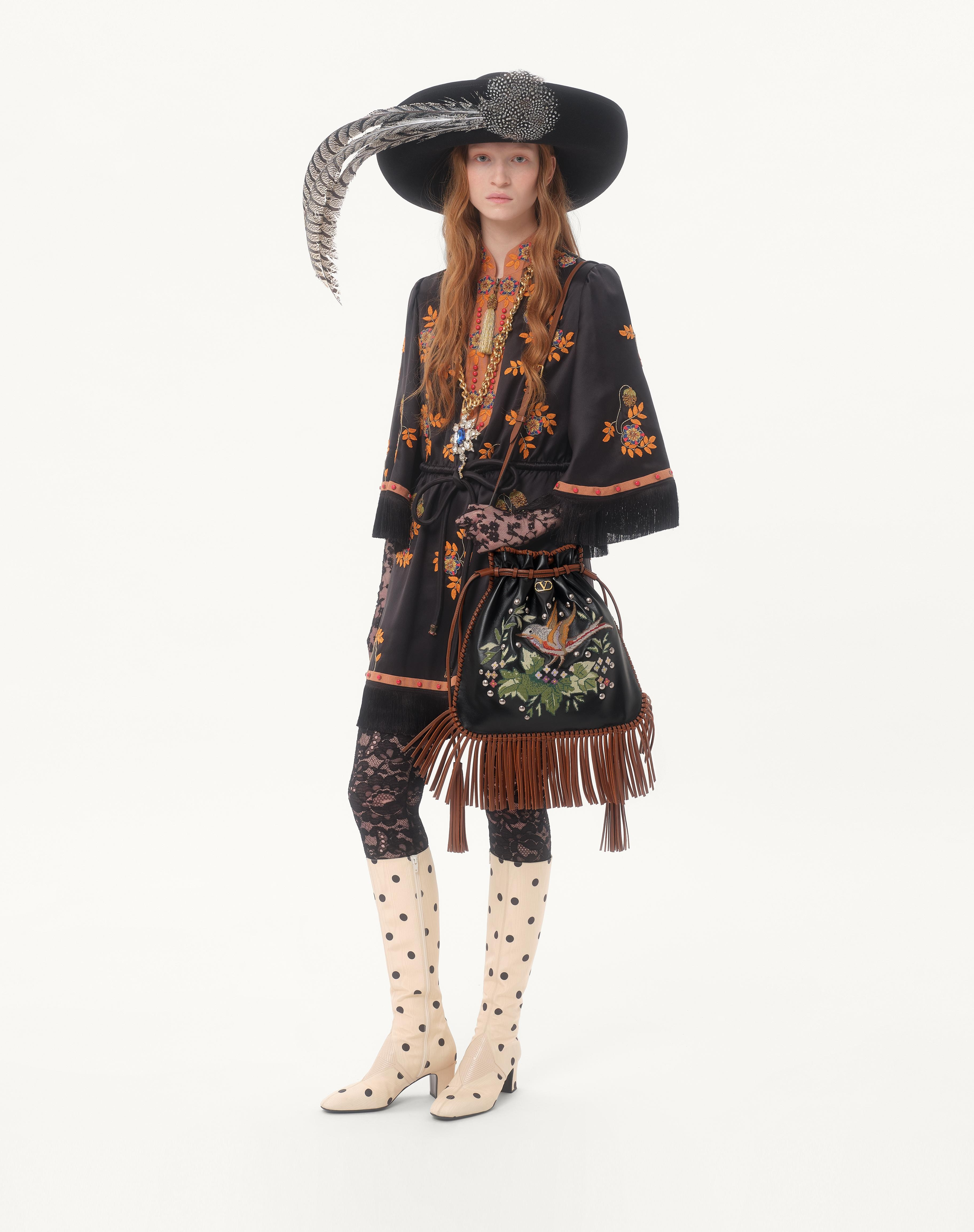 VALENTINO GARAVANI NELLCÔTE ALICE EMBROIDERED BAG WITH FRINGES - 2