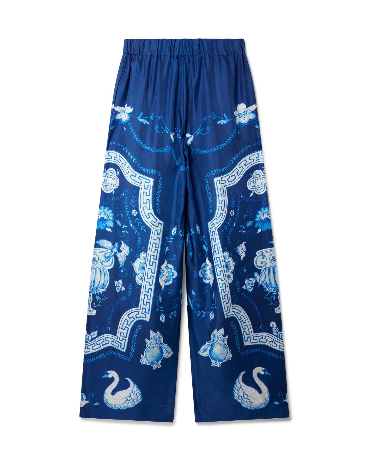 Plat A Dessert Bleu Silk Trousers - 1