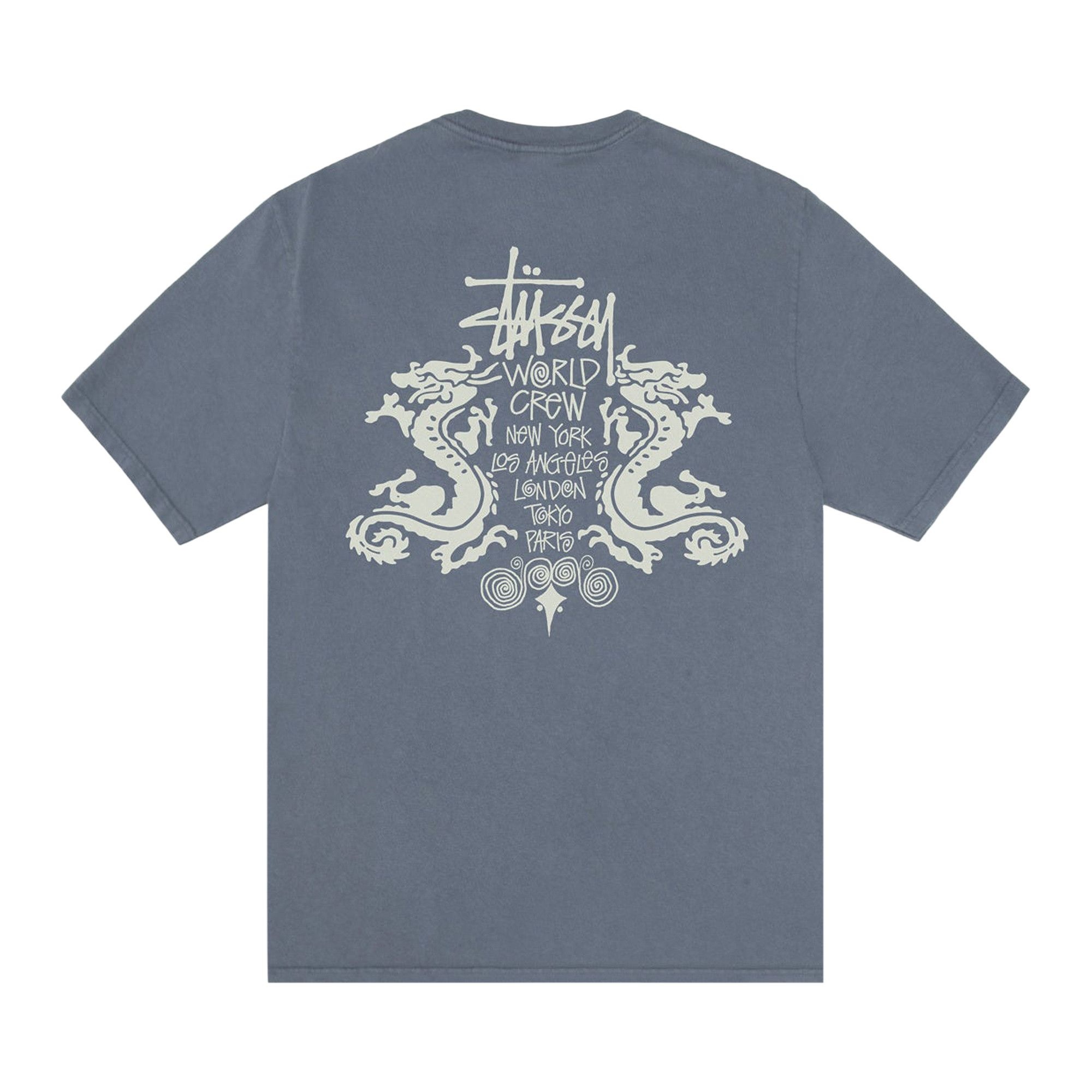 Stussy Double Dragon Tee Pigment Dyed 'Navy' - 2