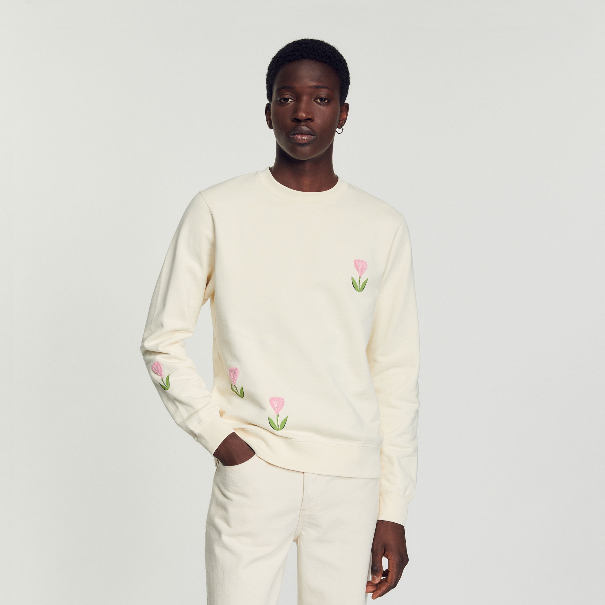 Embroidered tulip sweatshirt - 2