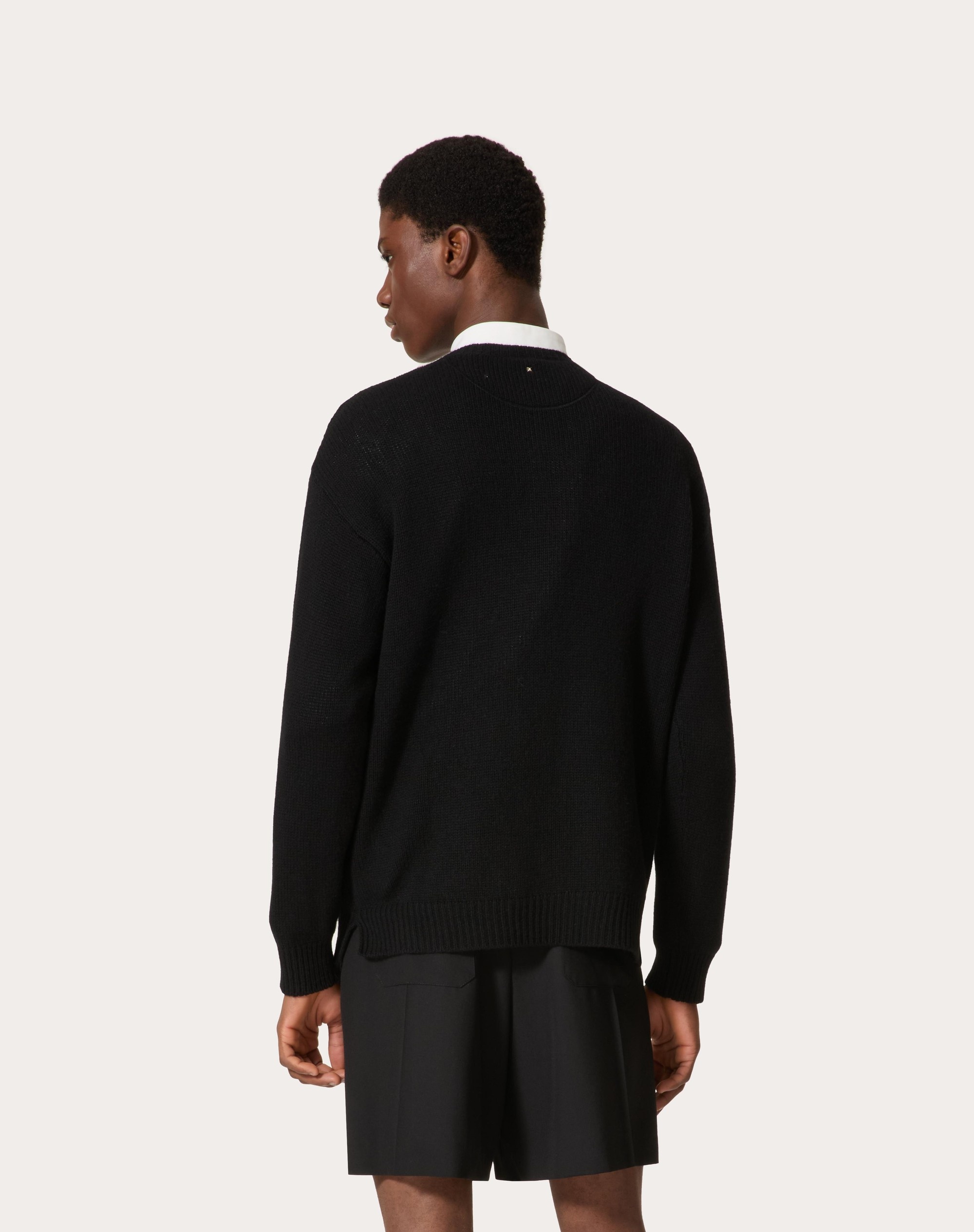 CASHMERE CREWNECK SWEATER WITH STUD - 4