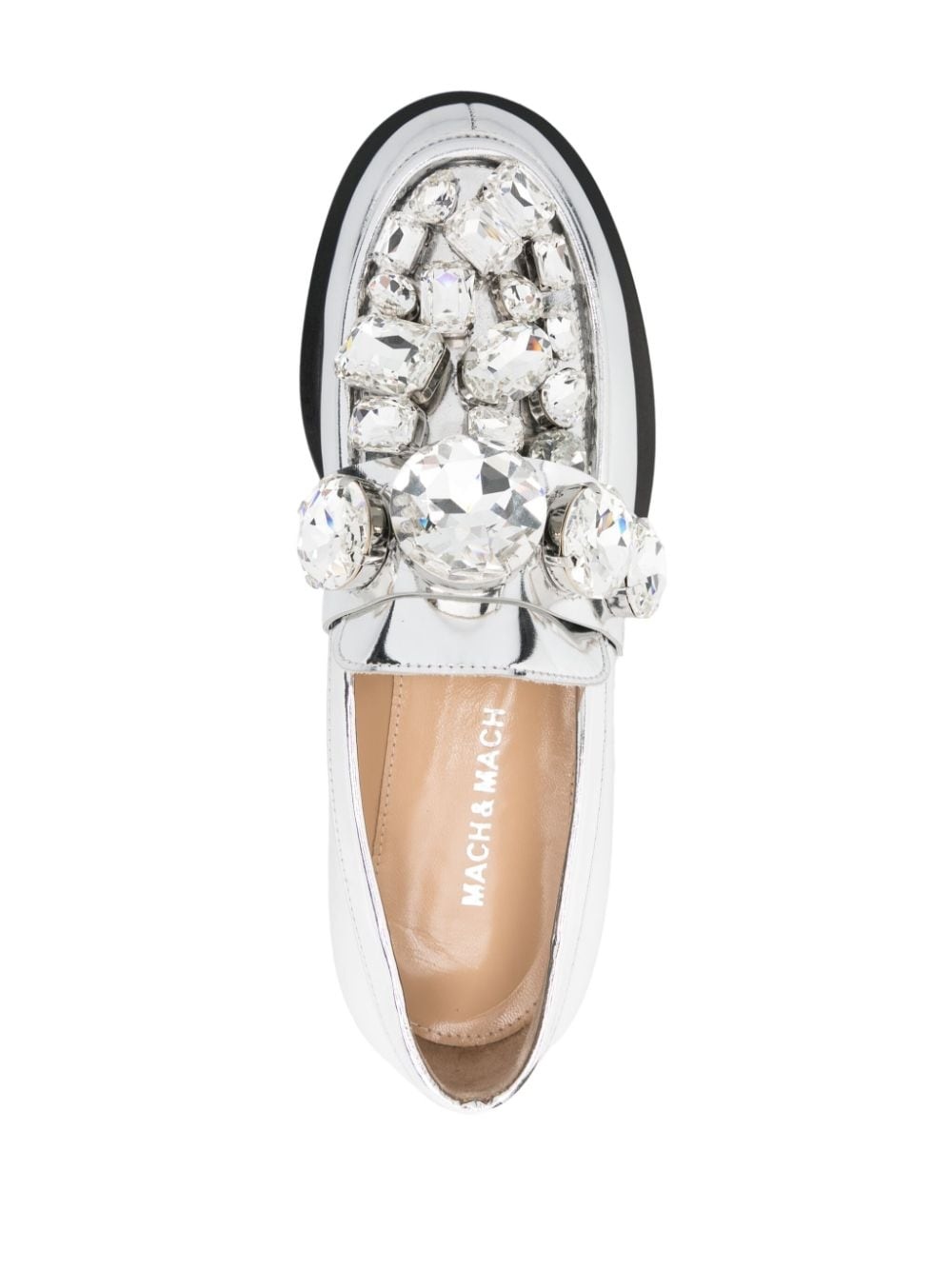 crystal-embellished loafers - 4