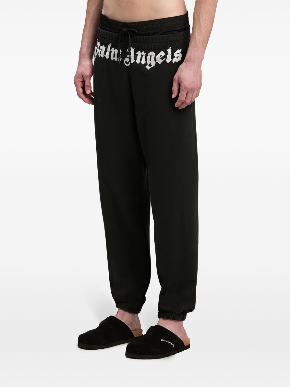 logo-print cotton track pants - 4