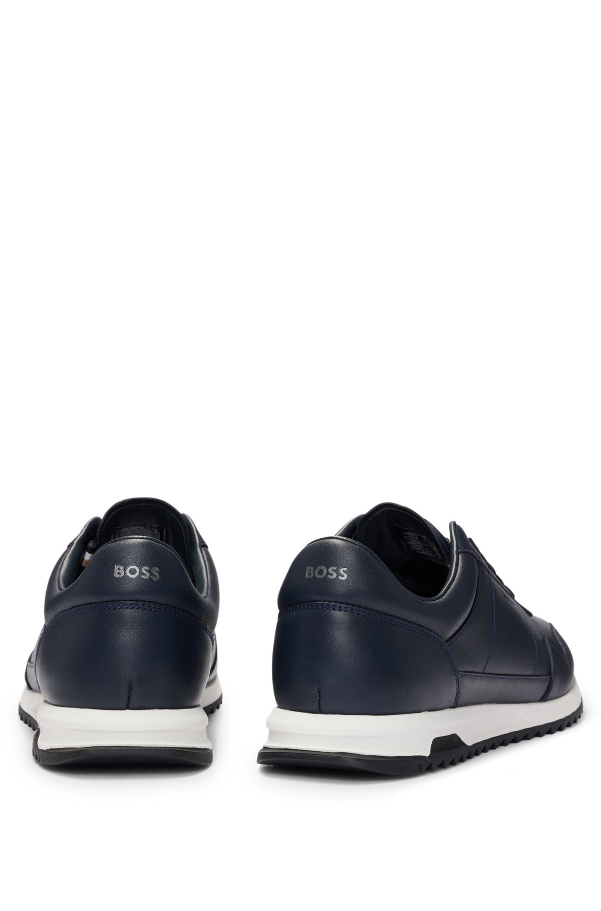 LEATHER TRAINERS WITH KNURLED SOLE AND SIGNATURE DETAILS - 5