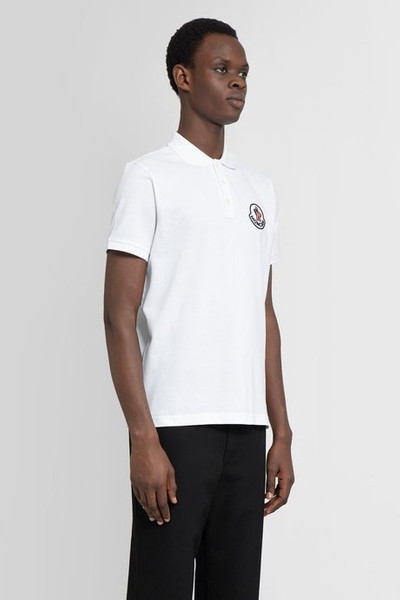 Moncler Moncler men's white logo polo shirt outlook