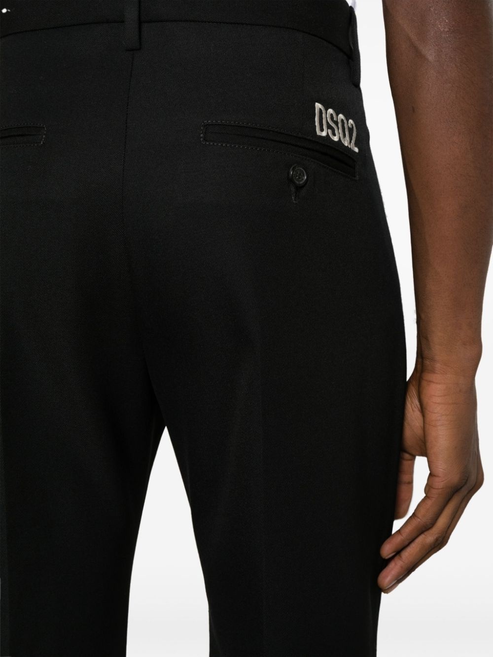 logo-embroidered tailored trousers - 5