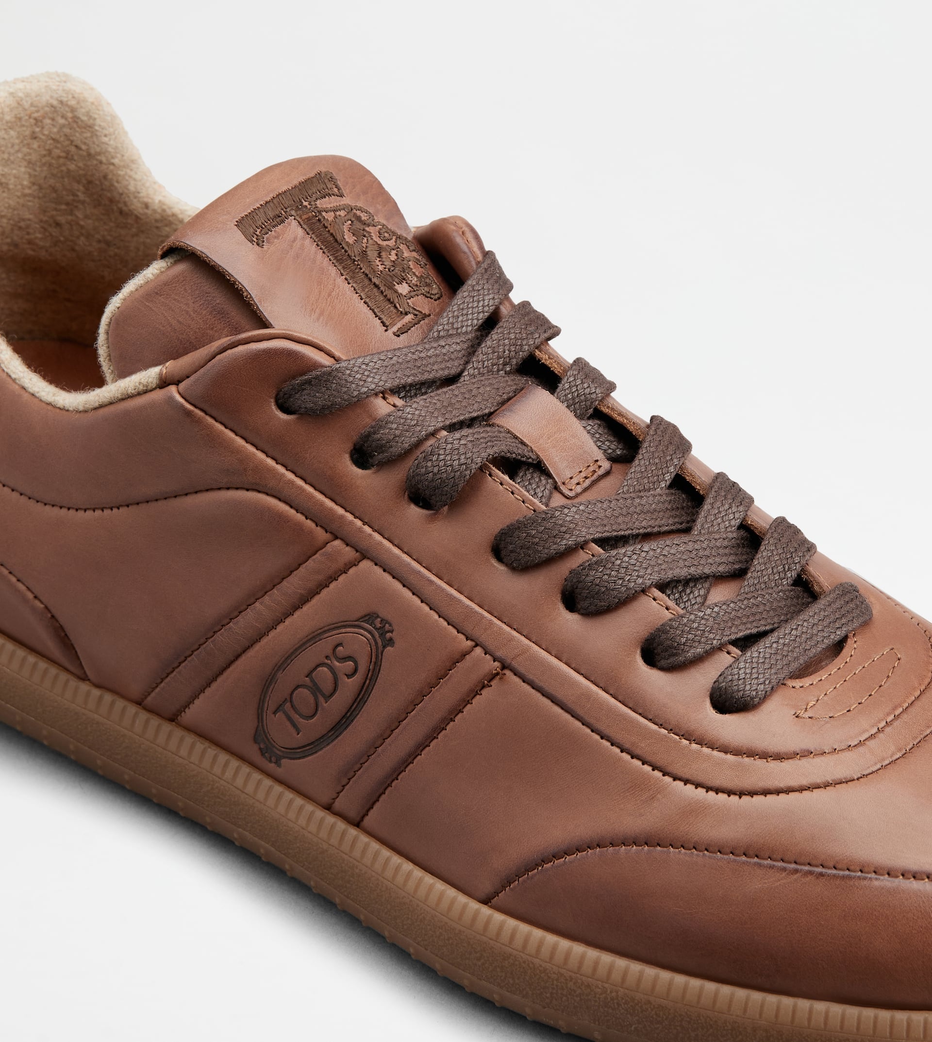 TOD'S TABS SNEAKERS IN LEATHER - BROWN - 5