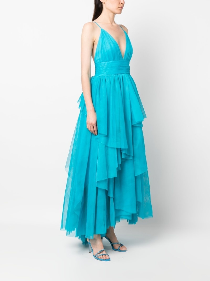 Doja V-neck tiered tulle dress - 3