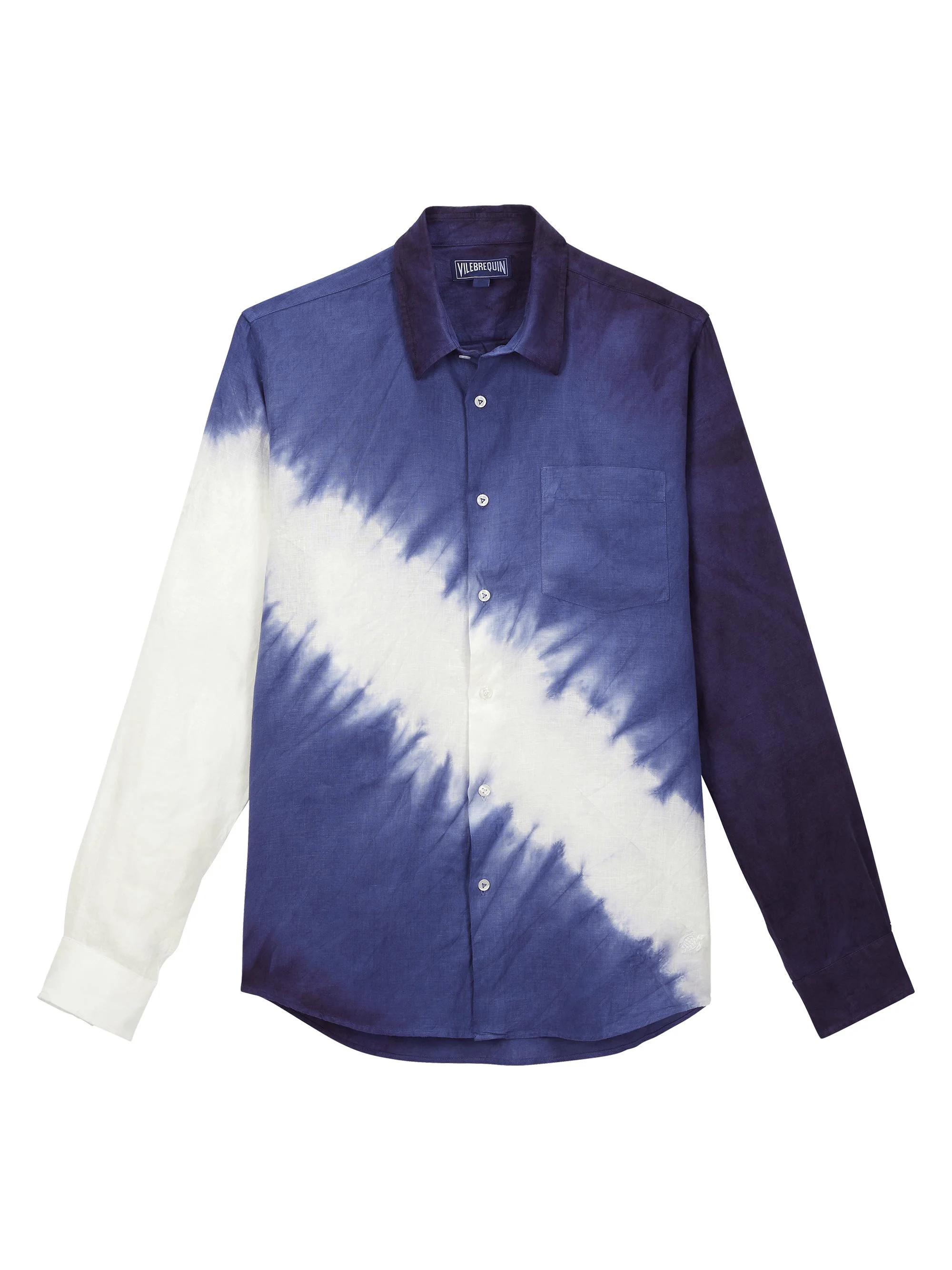 Men's Graphic Linen Button-Front Shirt - Faience - 1