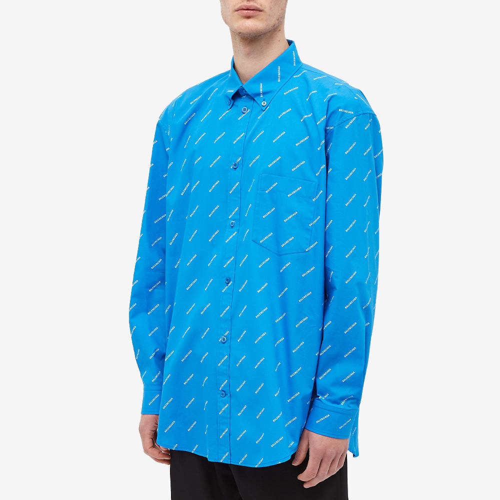 Balenciaga Button Down Repeat Logo Shirt - 3