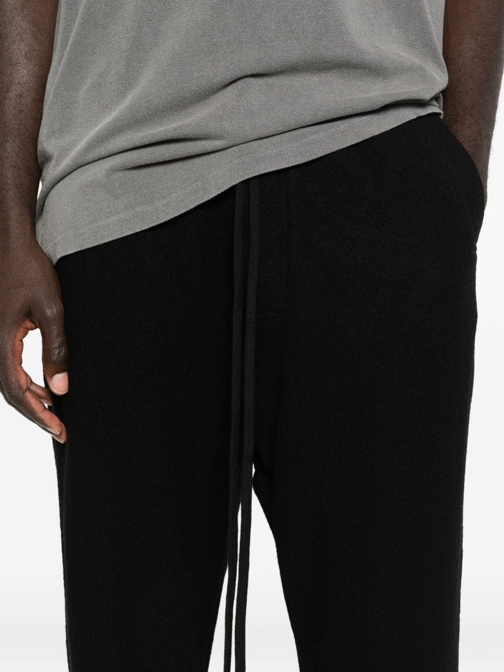 drawstring ribbed cropped trousers - 5
