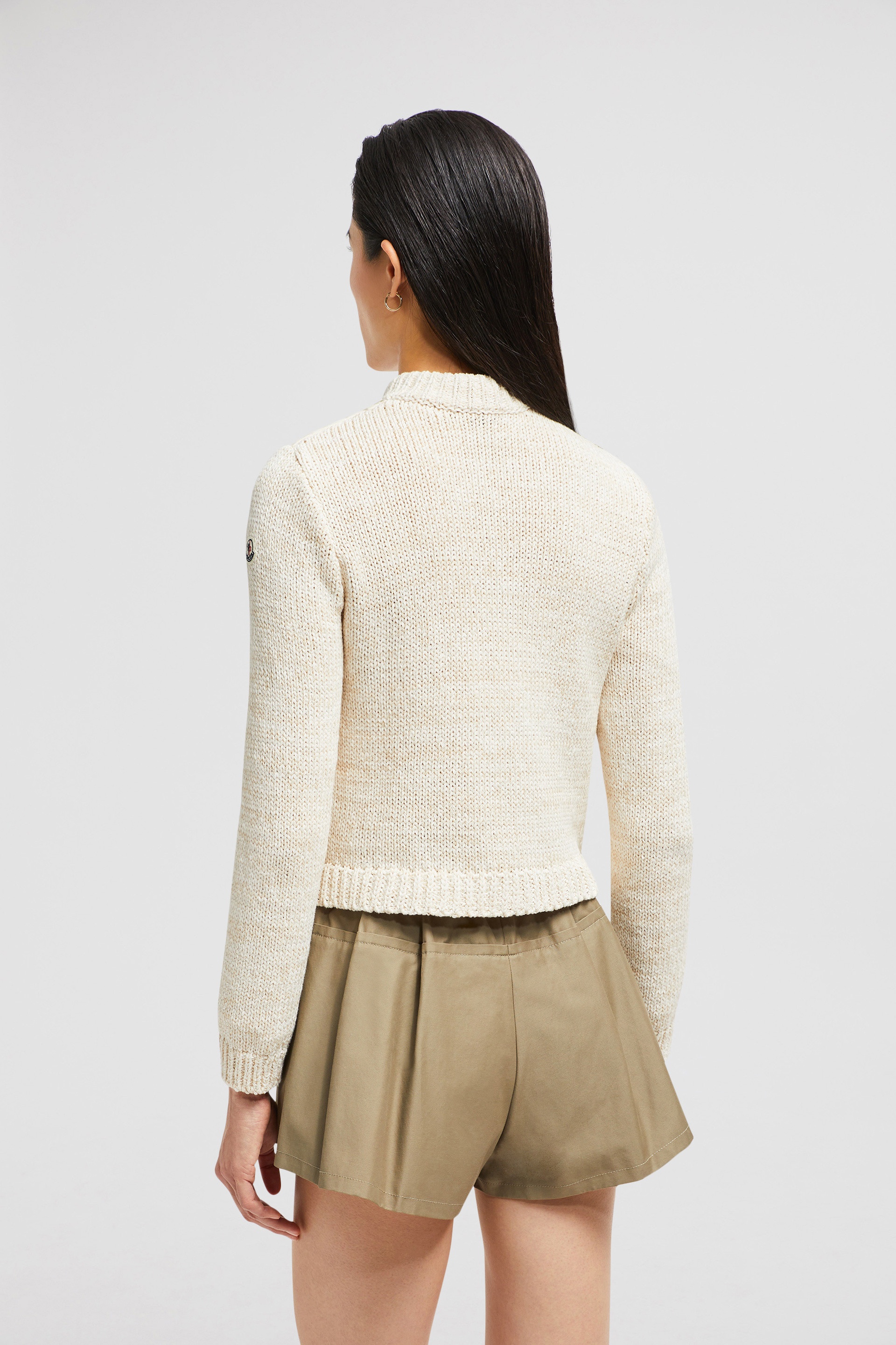 Padded Cotton Zip-Up Cardigan - 5