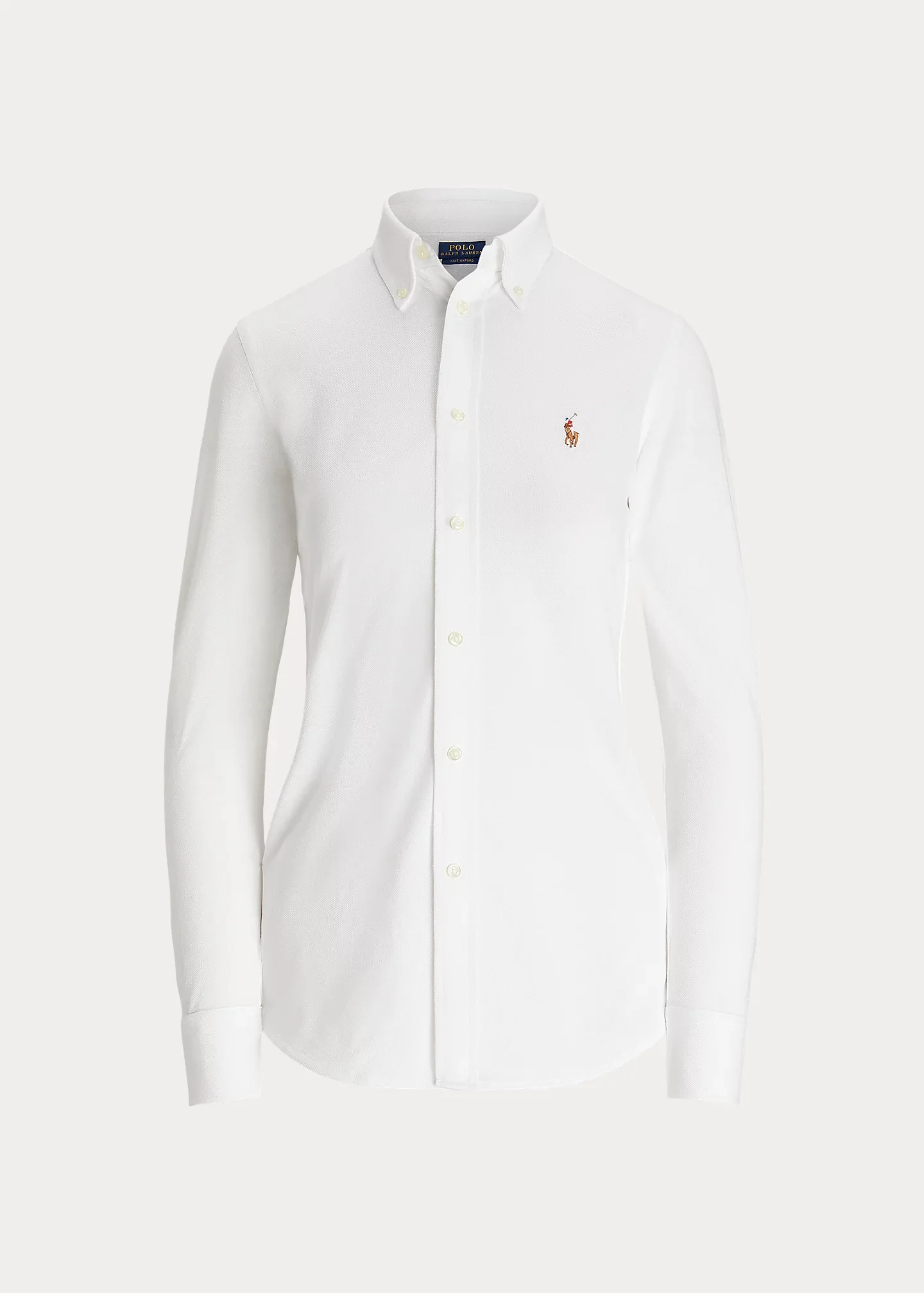 Slim Fit Knit Cotton Oxford Shirt - 1