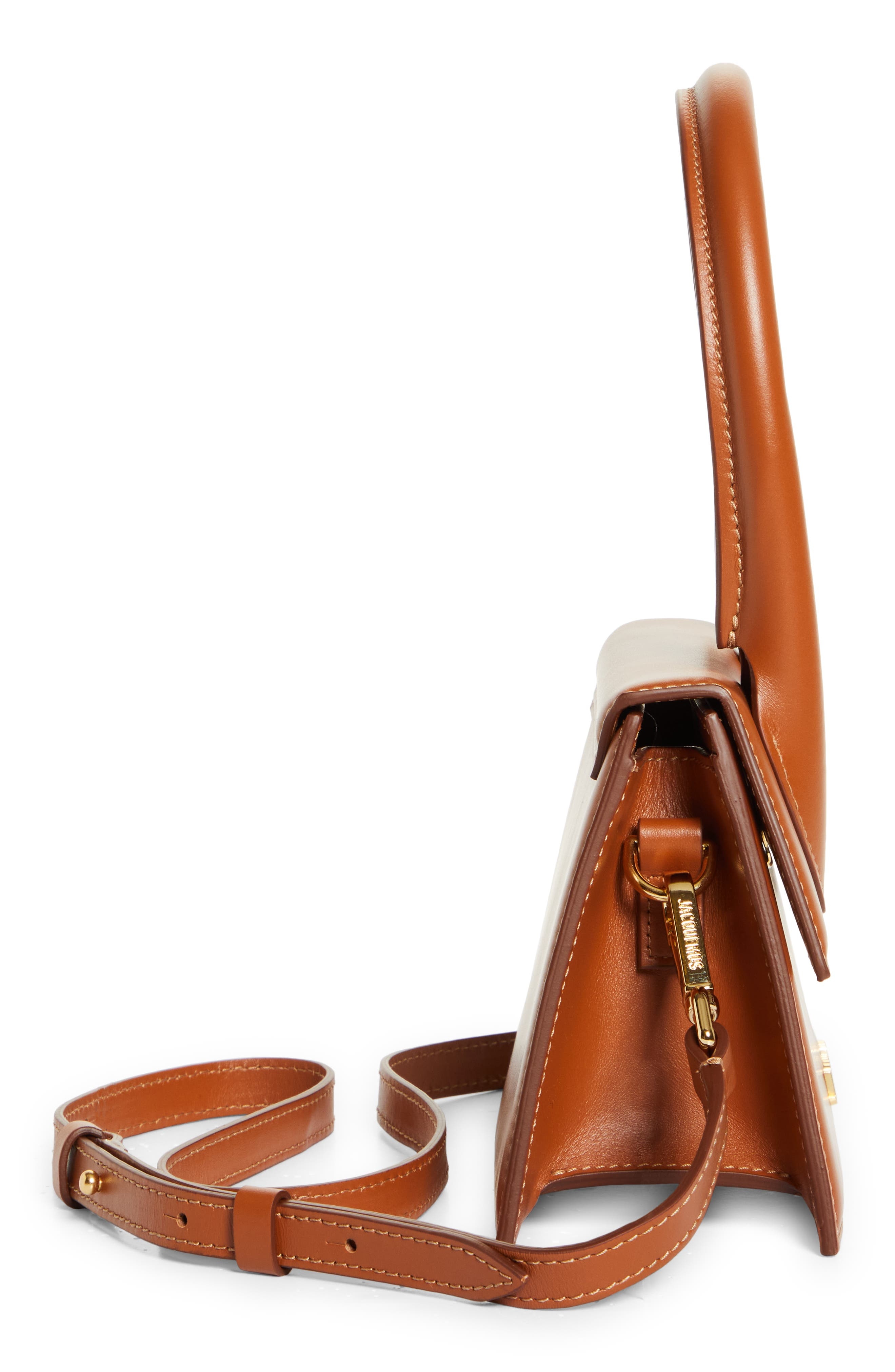 Jacquemus Le Chiquito Moyen Leather Top Handle Bag in Light Brown at Nordstrom - 7