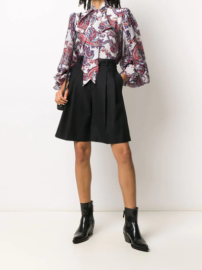 Balmain bandana-print pussy-bow blouse outlook