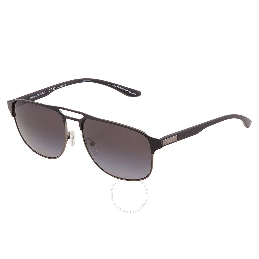 Emporio Armani Polarized Grey Gradient Pilot Men's Sunglasses EA2144 336511 60 - 4