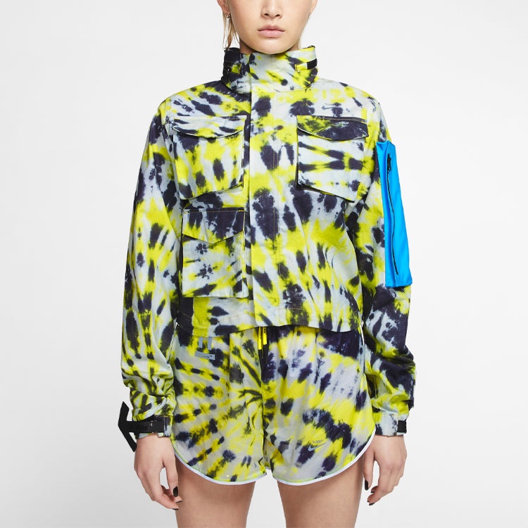 (WMNS) Nike Lab Tie Dye Jacket 'Volt Blue' CK4808-702 - 4