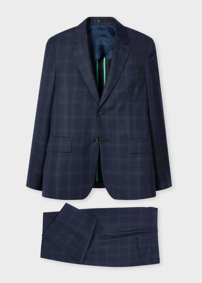 Navy Wool Check Suit 1