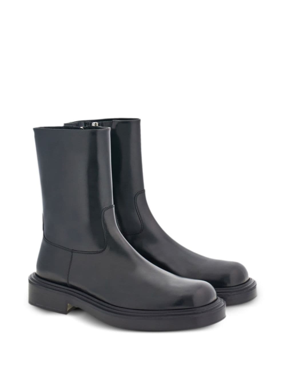 panelled patent-leather ankle boots - 2