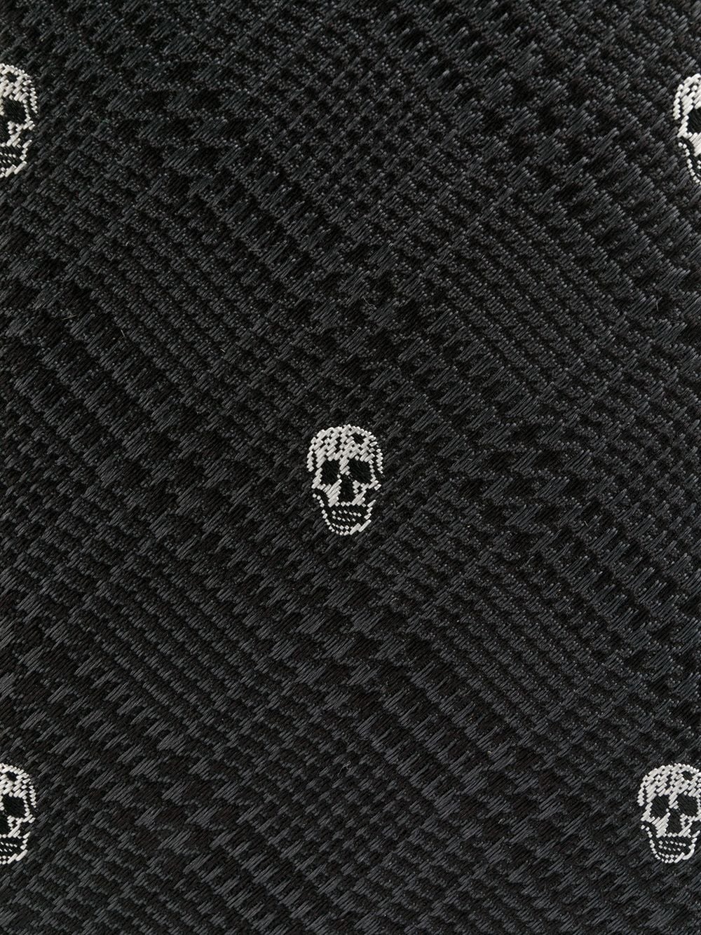 checked skull jacquard tie - 2