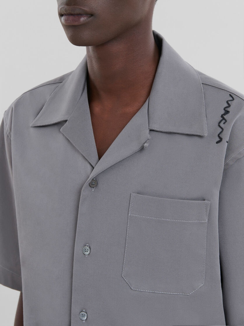 GREY COTTON BOWLING SHIRT - 4