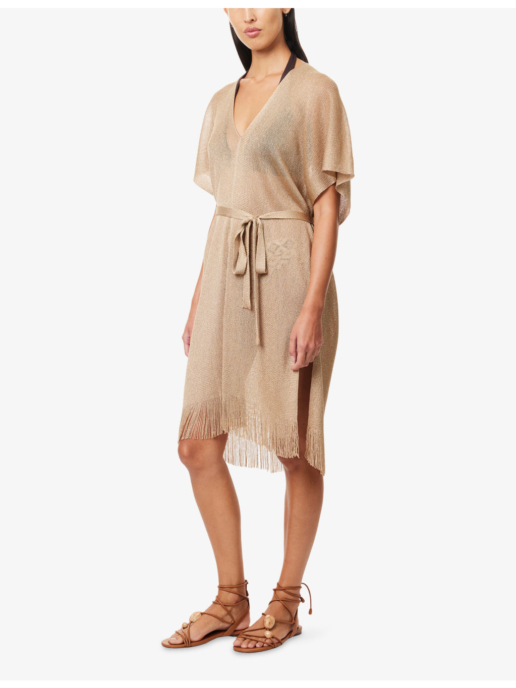 Donnola Fringed Knitted Mini Dress - 3
