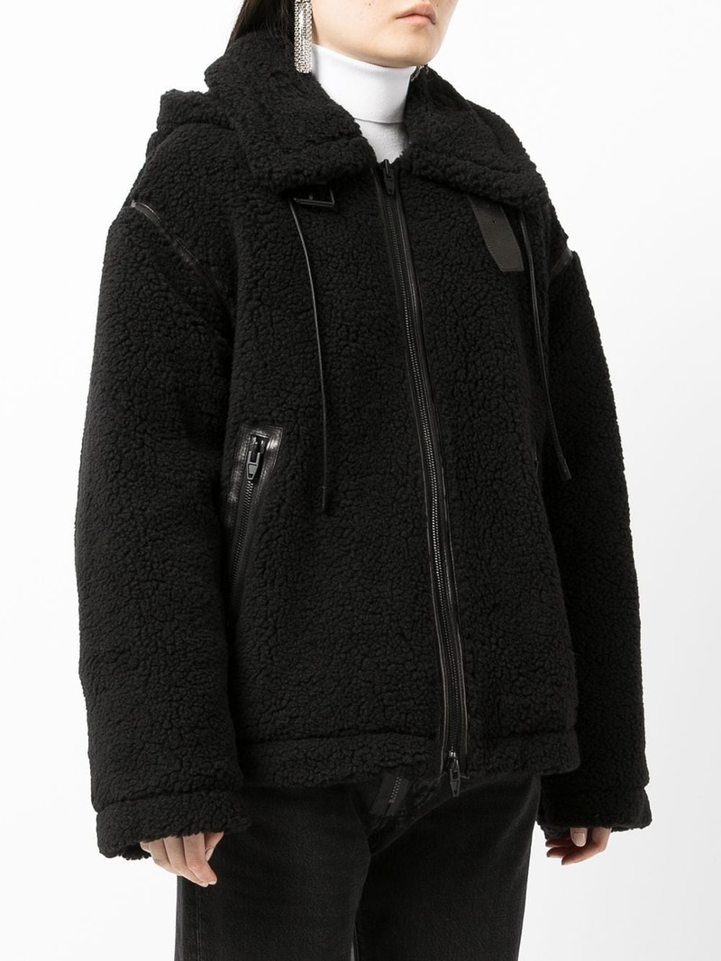 faux-shearling oversized biker coat 3