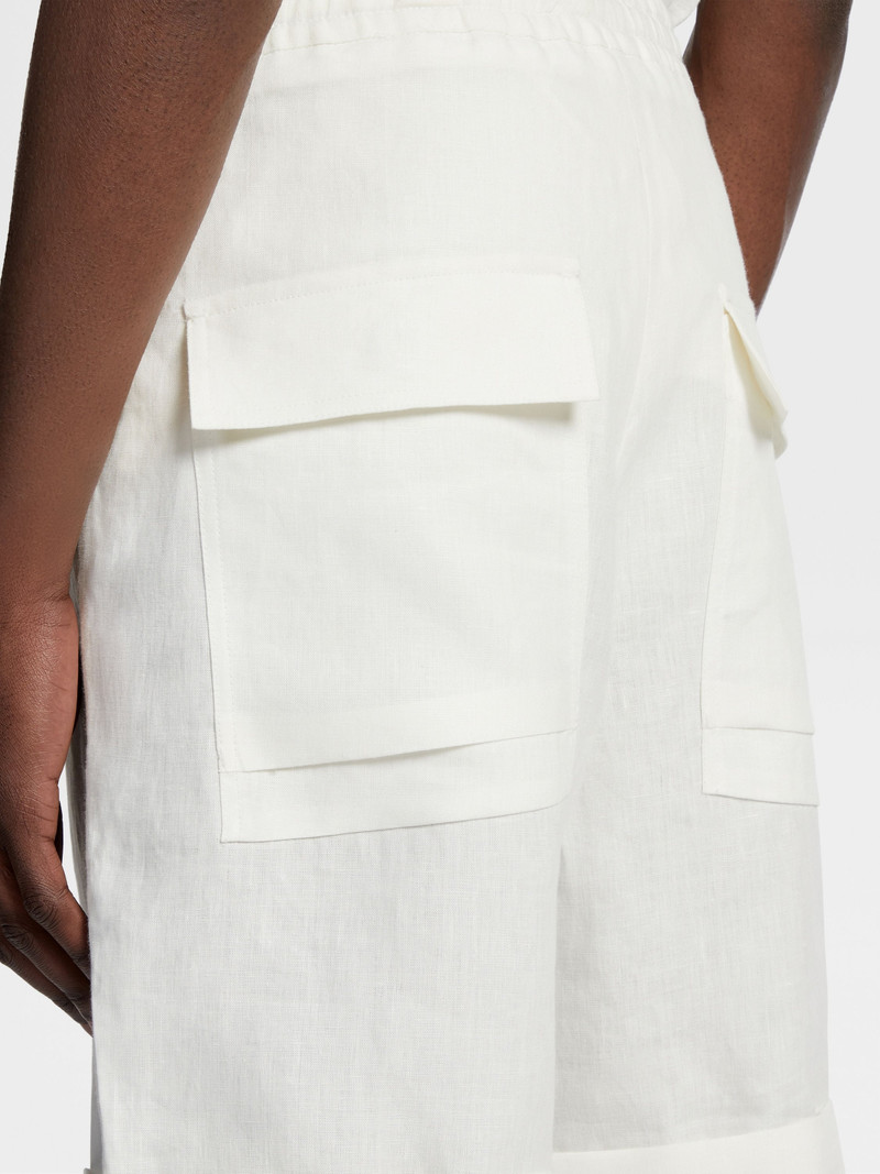 WHITE LINEN SHORTS 5