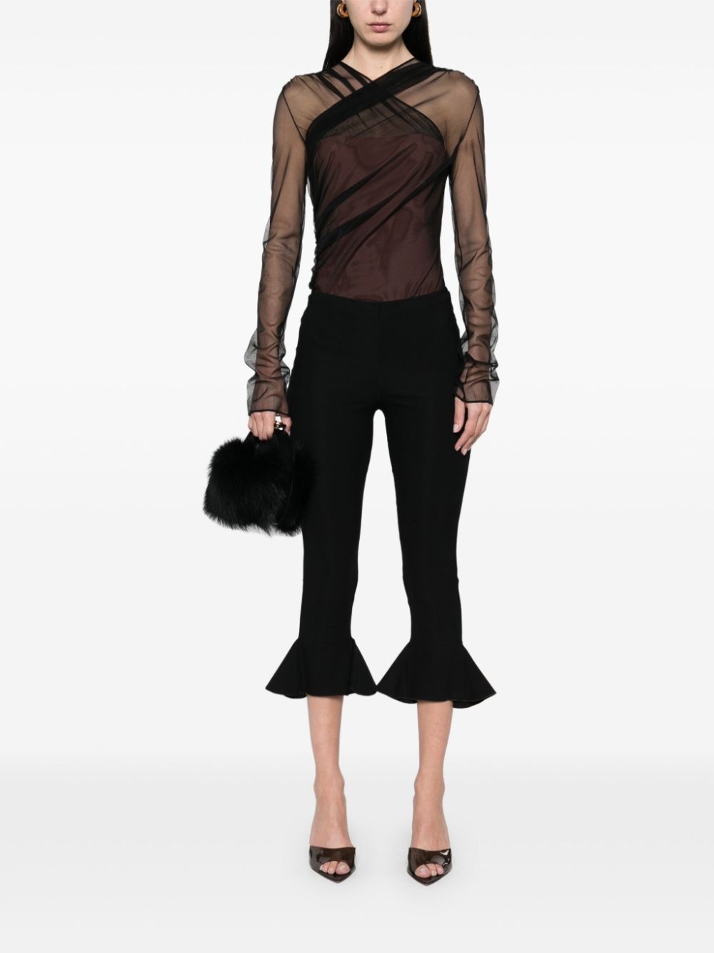 cropped flared trousers - 2