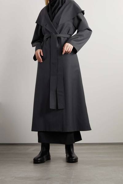 The Row Augusta belted hooded double-breasted wool and mohair-blend coat outlook