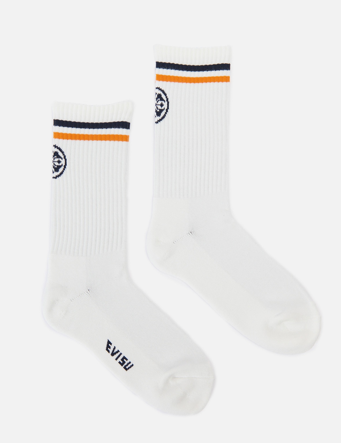 KAMON AND STRIPE JACQUARD LONG SOCKS - 2