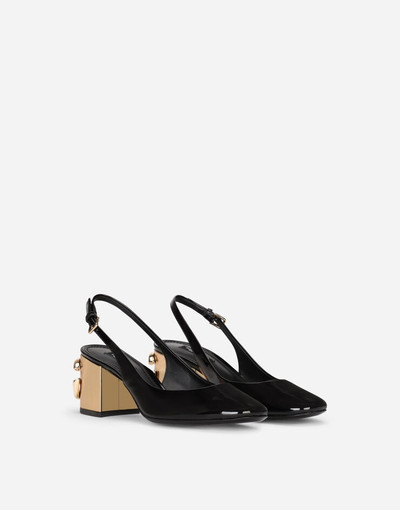 Dolce & Gabbana Patent leather slingbacks with DG Karol heel outlook