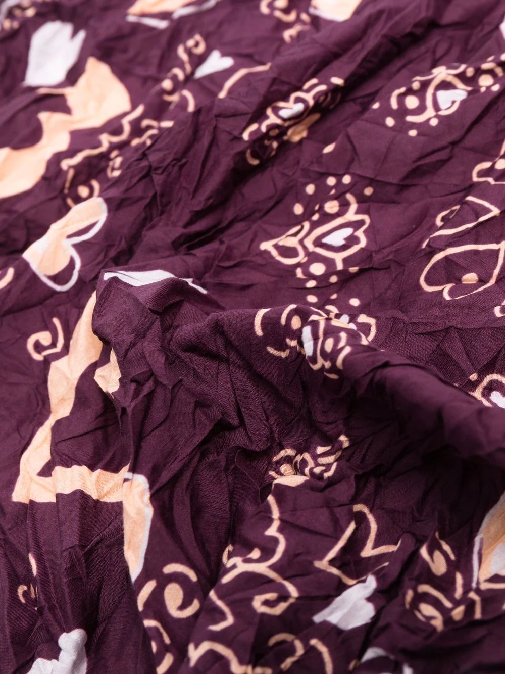 heart-print crinkled scarf - 3