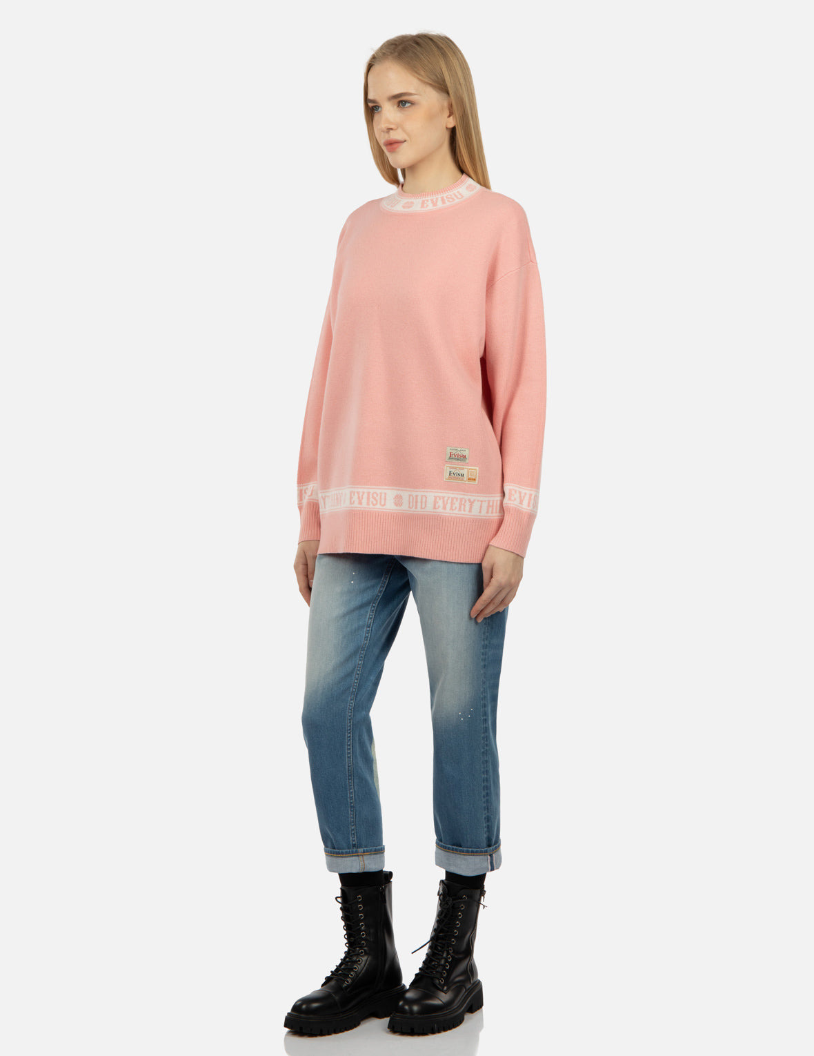 LOGO AND KAMON JACQUARD KNITTED SWEATER - 3