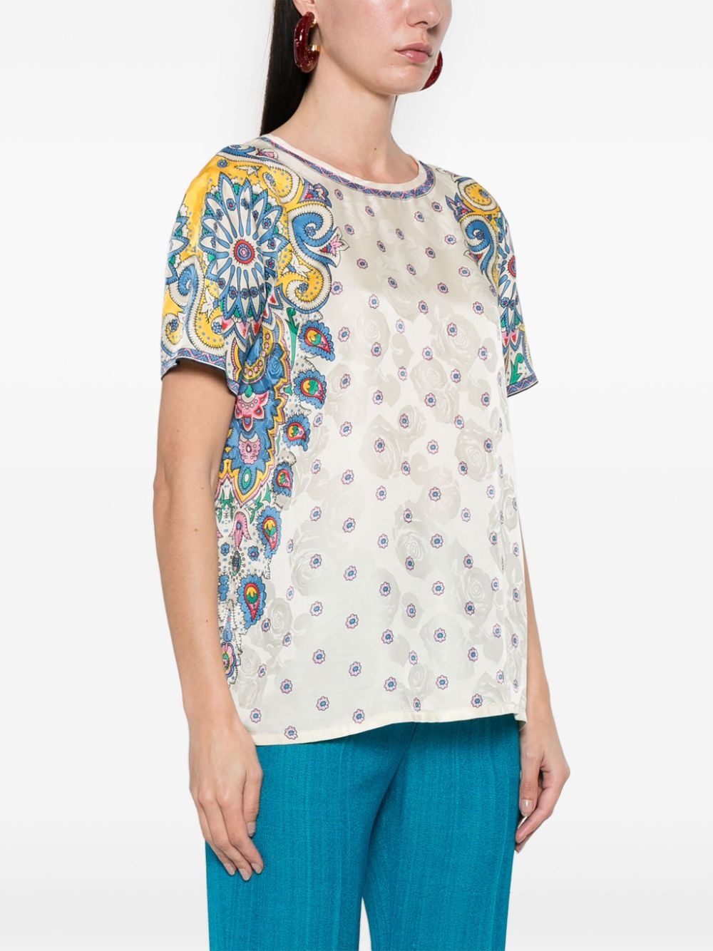 paisley-print T-shirt - 3
