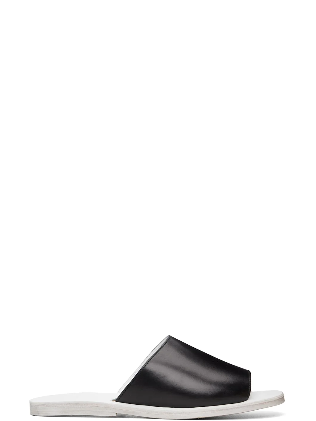 Black & White Leather Sandals - 1